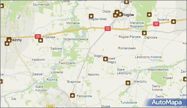 mapa Wągry, Wągry na mapie Targeo