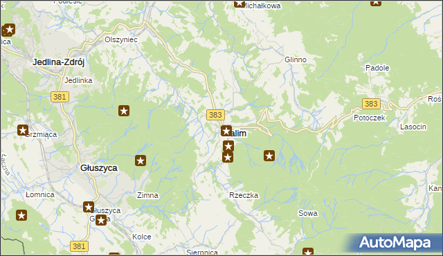 mapa Walim powiat wałbrzyski, Walim powiat wałbrzyski na mapie Targeo