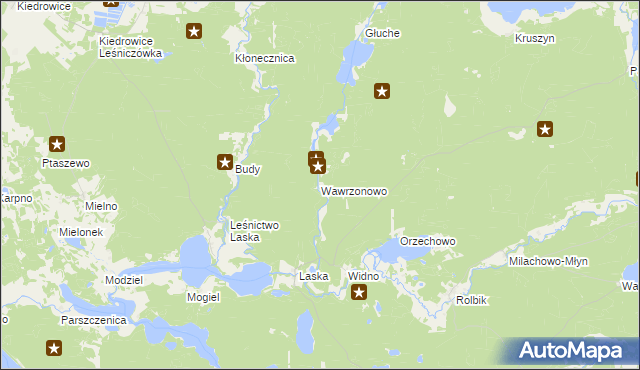 mapa Wawrzonowo, Wawrzonowo na mapie Targeo