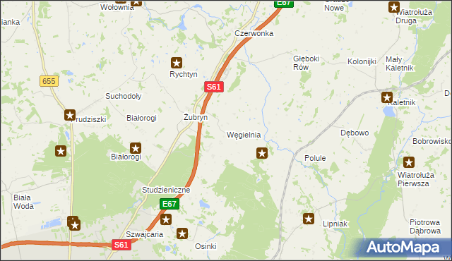 mapa Węgielnia gmina Szypliszki, Węgielnia gmina Szypliszki na mapie Targeo