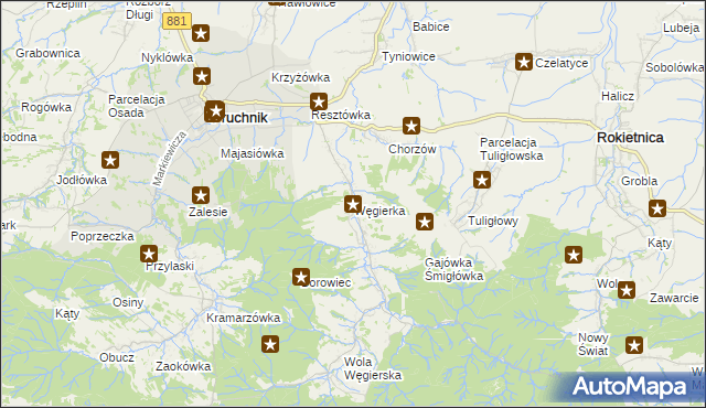 mapa Węgierka, Węgierka na mapie Targeo