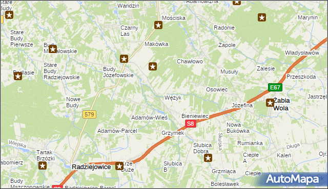 mapa Wężyk, Wężyk na mapie Targeo