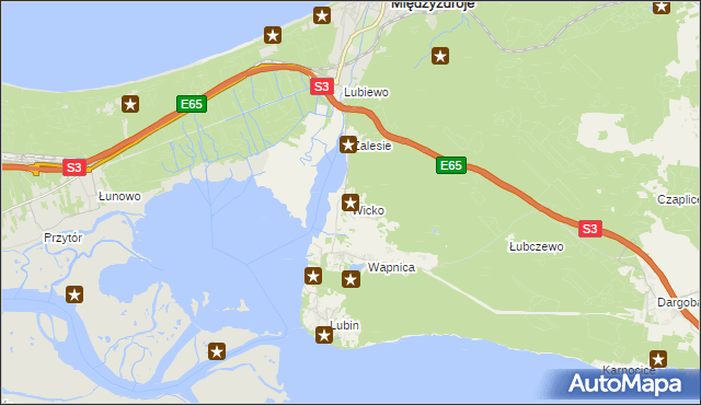 mapa Wicko gmina Międzyzdroje, Wicko gmina Międzyzdroje na mapie Targeo