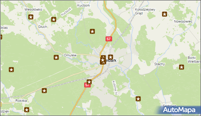 mapa Wielbark powiat szczycieński, Wielbark powiat szczycieński na mapie Targeo