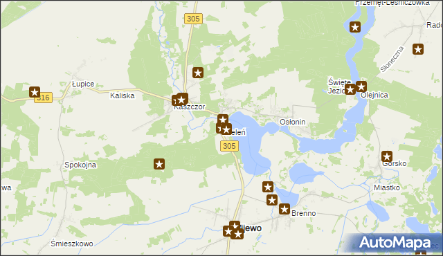 mapa Wieleń gmina Przemęt, Wieleń gmina Przemęt na mapie Targeo