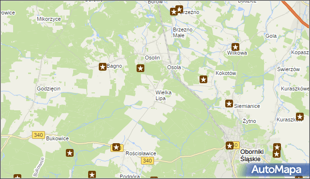 mapa Wielka Lipa, Wielka Lipa na mapie Targeo