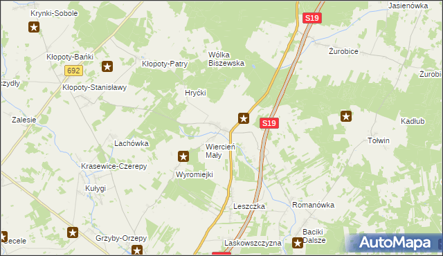 mapa Wiercień Duży, Wiercień Duży na mapie Targeo