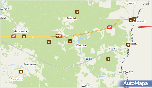 mapa Wierobie, Wierobie na mapie Targeo