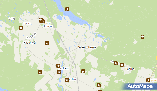 mapa Wierzchowo powiat drawski, Wierzchowo powiat drawski na mapie Targeo