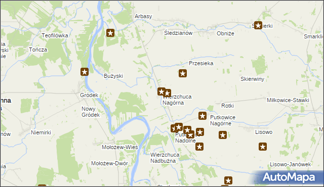 mapa Wierzchuca Nagórna, Wierzchuca Nagórna na mapie Targeo