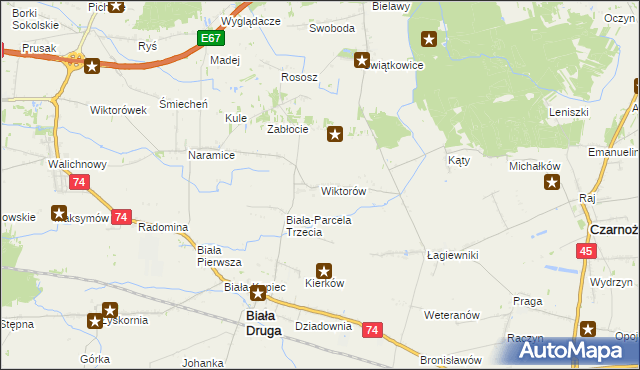 mapa Wiktorów gmina Biała, Wiktorów gmina Biała na mapie Targeo