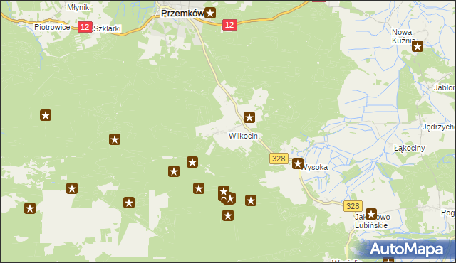mapa Wilkocin, Wilkocin na mapie Targeo