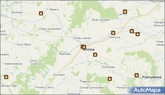 mapa Winnica powiat pułtuski, Winnica powiat pułtuski na mapie Targeo