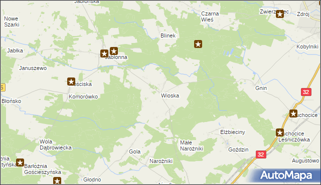 mapa Wioska gmina Rakoniewice, Wioska gmina Rakoniewice na mapie Targeo