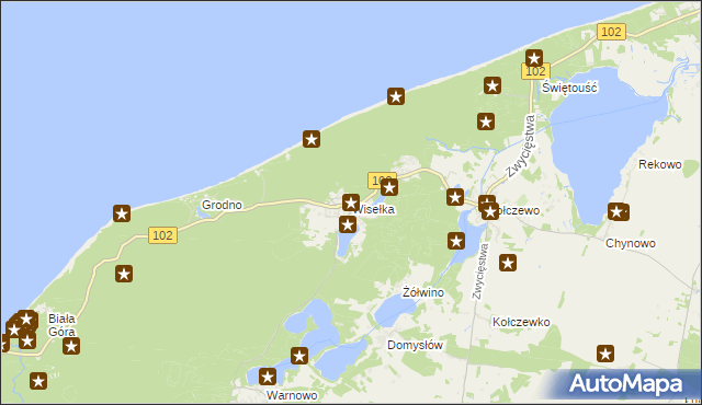 mapa Wisełka, Wisełka na mapie Targeo