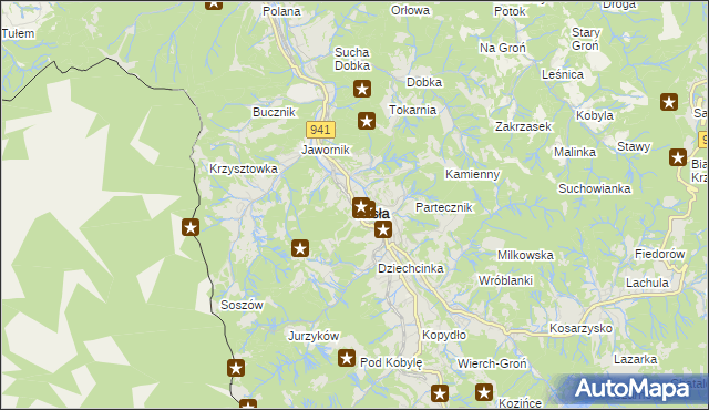 mapa Wisła, Wisła na mapie Targeo