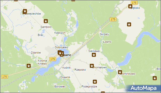 mapa Wiśniewo gmina Drawno, Wiśniewo gmina Drawno na mapie Targeo