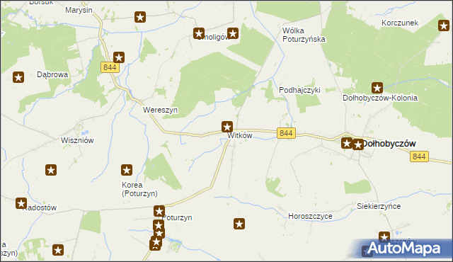 mapa Witków gmina Dołhobyczów, Witków gmina Dołhobyczów na mapie Targeo