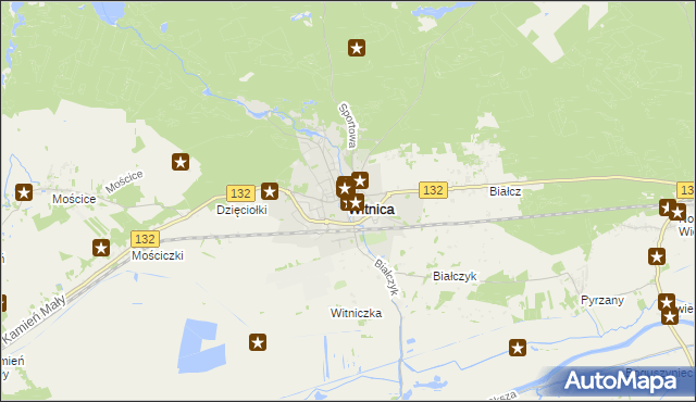 mapa Witnica powiat gorzowski, Witnica powiat gorzowski na mapie Targeo