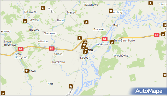 mapa Wizna, Wizna na mapie Targeo