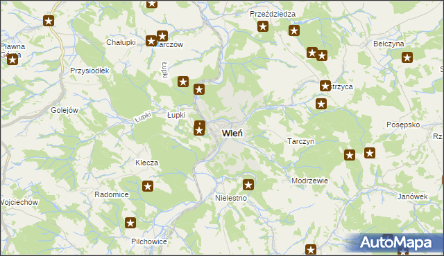 mapa Wleń, Wleń na mapie Targeo