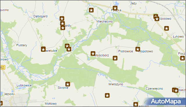 mapa Włościbórz gmina Dygowo, Włościbórz gmina Dygowo na mapie Targeo