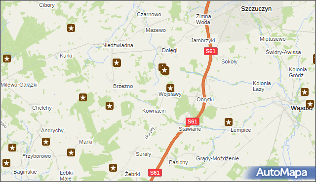 mapa Wojsławy, Wojsławy na mapie Targeo