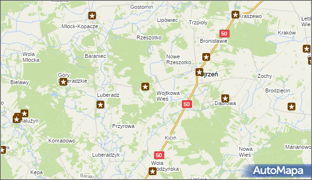 mapa Wojtkowa Wieś, Wojtkowa Wieś na mapie Targeo