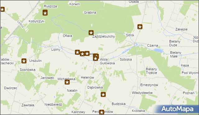 mapa Wola Gułowska, Wola Gułowska na mapie Targeo