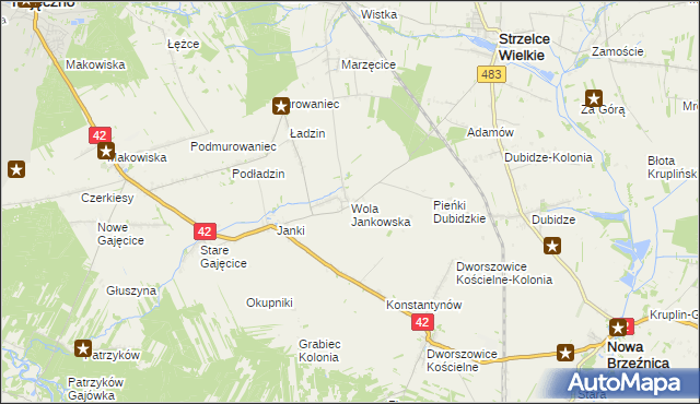 mapa Wola Jankowska, Wola Jankowska na mapie Targeo