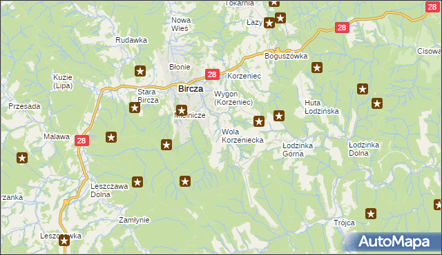 mapa Wola Korzeniecka, Wola Korzeniecka na mapie Targeo