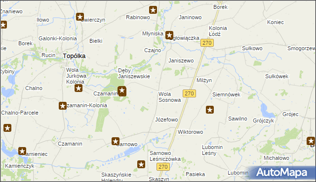 mapa Wola Sosnowa, Wola Sosnowa na mapie Targeo