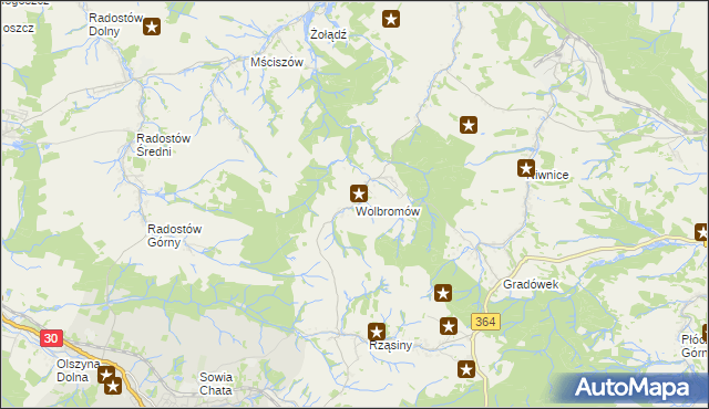 mapa Wolbromów, Wolbromów na mapie Targeo