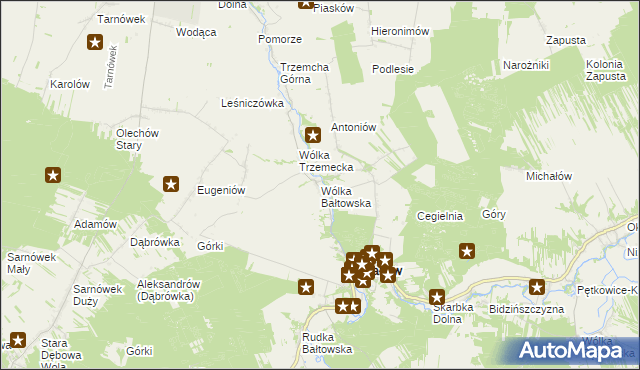 mapa Wólka Bałtowska, Wólka Bałtowska na mapie Targeo