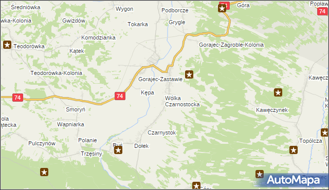 mapa Wólka Czarnostocka, Wólka Czarnostocka na mapie Targeo