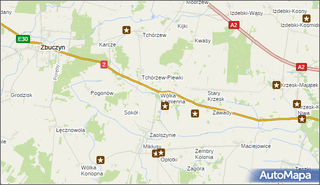 mapa Wólka Kamienna, Wólka Kamienna na mapie Targeo