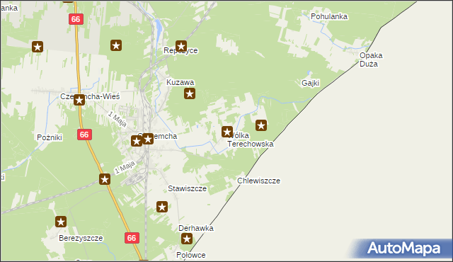 mapa Wólka Terechowska, Wólka Terechowska na mapie Targeo