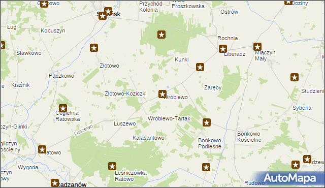 mapa Wróblewo gmina Radzanów, Wróblewo gmina Radzanów na mapie Targeo