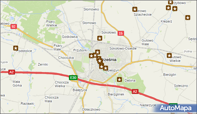 mapa Wrześni, Września na mapie Targeo