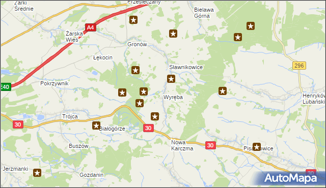 mapa Wyręba gmina Siekierczyn, Wyręba gmina Siekierczyn na mapie Targeo