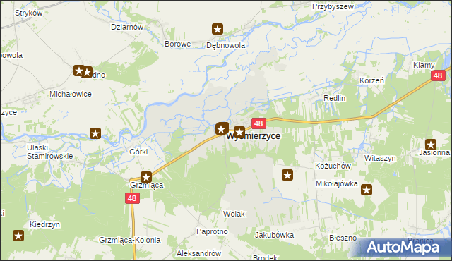 mapa Wyśmierzyce, Wyśmierzyce na mapie Targeo
