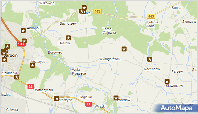 mapa Wysogotówek, Wysogotówek na mapie Targeo