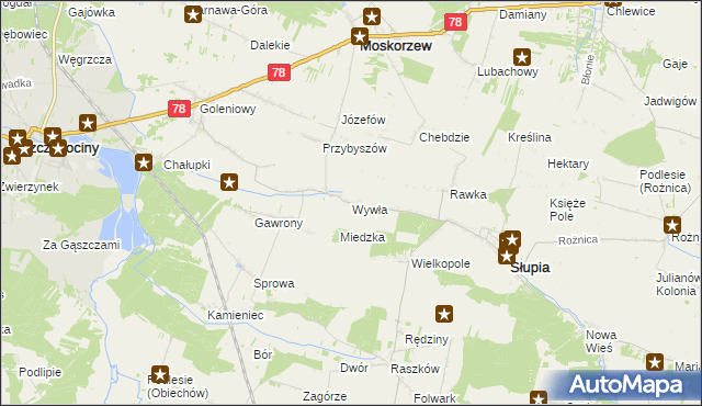 mapa Wywła, Wywła na mapie Targeo