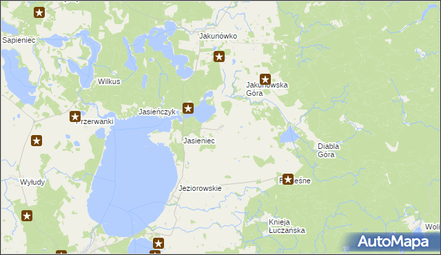mapa Żabinka gmina Kruklanki, Żabinka gmina Kruklanki na mapie Targeo