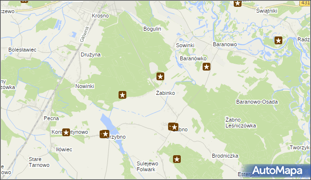 mapa Żabinko, Żabinko na mapie Targeo