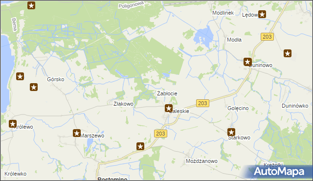 mapa Zabłocie gmina Ustka, Zabłocie gmina Ustka na mapie Targeo