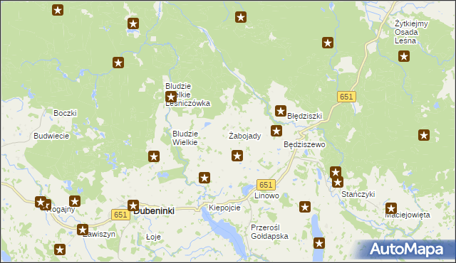 mapa Żabojady, Żabojady na mapie Targeo