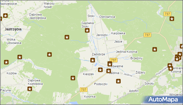 mapa Zadobrze gmina Pionki, Zadobrze gmina Pionki na mapie Targeo