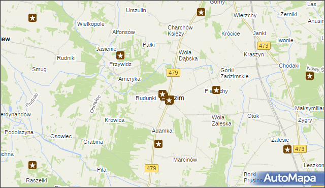 mapa Zadzim, Zadzim na mapie Targeo