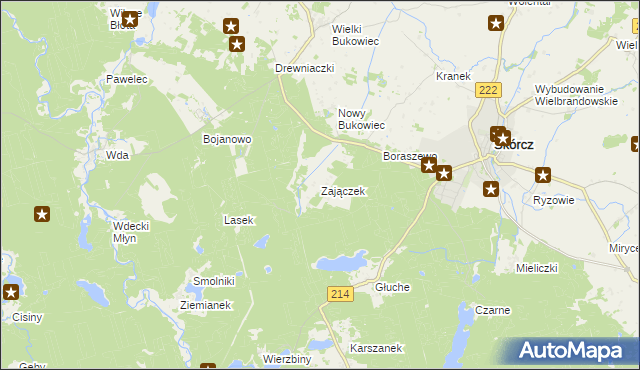 mapa Zajączek gmina Skórcz, Zajączek gmina Skórcz na mapie Targeo